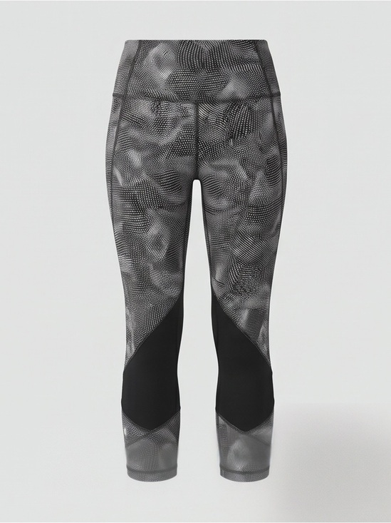 lululemon athletica Pants - LULULEMON Black & Gray Patterned High-Waist Capri Leggings